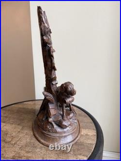 Rare Signed Antique 1870 Black Forest Carved Wood Alpine St. Bernard Bavaria Rare Signed Antique 1870 Black Forest Carved Wood Alpine St. Bernard Bavaria