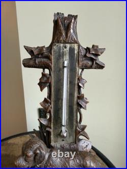 Rare Signed Antique 1870 Black Forest Carved Wood Alpine St. Bernard Bavaria Rare Signed Antique 1870 Black Forest Carved Wood Alpine St. Bernard Bavaria
