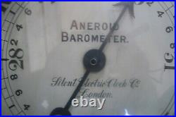 Rare Silent Electric Clock Company London Aneroid Ships Barometer 1910-1915
