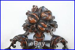 Rare Unusual Black forest style Wood carved Dragon birds Barometer fruits
