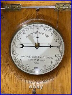 Rare Vintage Barometer aneroide L Maxant Ministere de la guerre Paris 1910