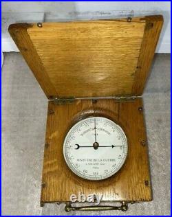 Rare Vintage Barometer aneroide L Maxant Ministere de la guerre Paris 1910