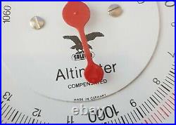Rare Vintage Pocket Altimeter Compens Barometer Leather Case Original GERMANY