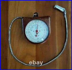 Rare Vintage Pocket Altimeter Compens Barometer Leather Case Original GERMANY