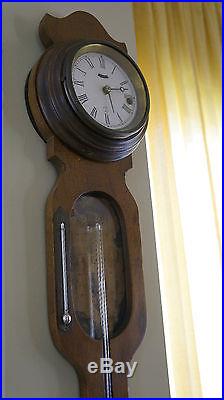Rare Walnut Wall Timepiece/Barometer G V Mooney Barometer
