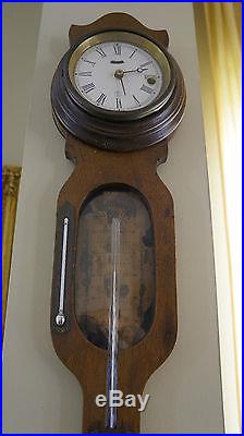 Rare Walnut Wall Timepiece/Barometer G V Mooney Barometer