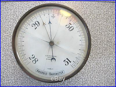 Rare antique E. W. Kittredge Optician Minneapolis Aneroid Barometer S M London