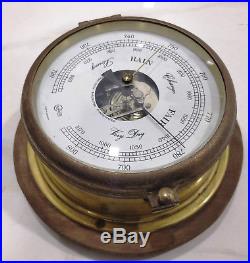 Rare vintage marine brass ship aneroid berometer made in germany