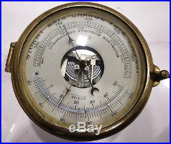 Rare vintage marine brass ship compensated precision barometer made in germany