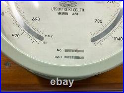 Reclaimed Vintage Utsuki Keiki Aneroid Barometer Maritime from Yokohama Japan Reclaimed Vintage Utsuki Keiki Aneroid Barometer Maritime from Yokohama Japan