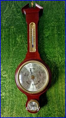 Retro barometer in brass and wood in fine design, Made in West Germany Retro barometer in brass and wood in fine design, Made in West Germany