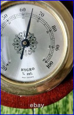 Retro barometer in brass and wood in fine design, Made in West Germany Retro barometer in brass and wood in fine design, Made in West Germany