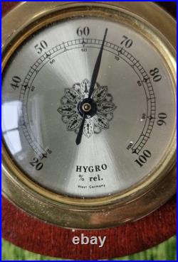 Retro barometer in brass and wood in fine design, Made in West Germany Retro barometer in brass and wood in fine design, Made in West Germany