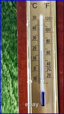 Retro barometer in brass and wood in fine design, Made in West Germany Retro barometer in brass and wood in fine design, Made in West Germany