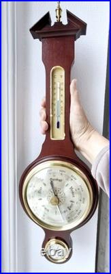 Retro barometer in brass and wood in fine design, Made in West Germany Retro barometer in brass and wood in fine design, Made in West Germany