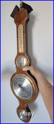 Retro large weather station, Genia, wood & brass, the 20th century W. Germany Retro large weather station, Genia, wood & brass, the 20th century W. Germany