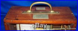 Richard Freres French Made Barograph #4505 Marine A. G. Mahogany Wood Case