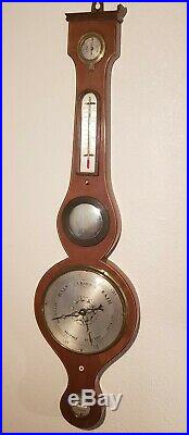Rosewood Antique Banjo Weather Station George IV 1860 English Scottish barometer