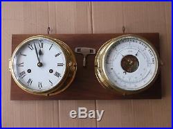 SCHATZ MARINER 8 DAY BELL STRIKE CLOCK + HOLOSTERIC COMPENSATED BAROMETER WithKEY