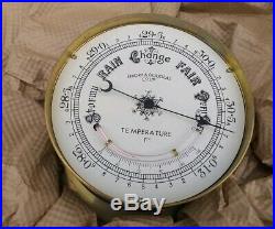 SHIPS BAROMETER & Thermometer EMORY & DOUGLAS CO. LTD WEST GERMANY BRASS