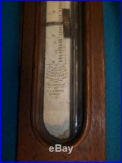 SIMMONS STICK BAROMETER ANTIQUE WEATHER SCIENCE THERMOMETER