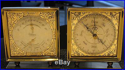 STUNNING PAIR OF WEATHER STATIONS BAROMETER-TEMP BY WITTNAURER WATCH CO. NICE