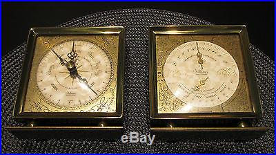 STUNNING PAIR OF WEATHER STATIONS BAROMETER-TEMP BY WITTNAURER WATCH CO. NICE