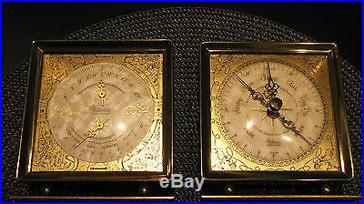 STUNNING PAIR OF WEATHER STATIONS BAROMETER-TEMP BY WITTNAURER WATCH CO. NICE