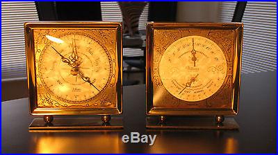 STUNNING PAIR OF WEATHER STATIONS BAROMETER-TEMP BY WITTNAURER WATCH CO. NICE