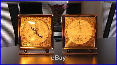 STUNNING PAIR OF WEATHER STATIONS BAROMETER-TEMP BY WITTNAURER WATCH CO. NICE