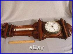 Superb Antique 41 Carved Walnut Banjo Wall Barometer By Comitti