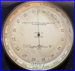 SUPERB ANTIQUE ANEROID BY KEUFFEL & ESSER (circa 1890 1900) With Leather Case