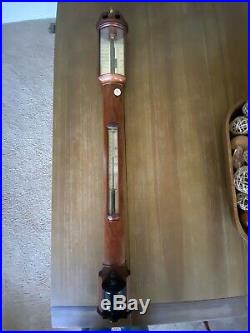 Saunders and Cook Stick Barometer Regency bow-front stick with barometer a therm