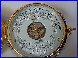Schatz Maritime Clock Royal Mariner Brass Ships Bell W Barometer Matching Set