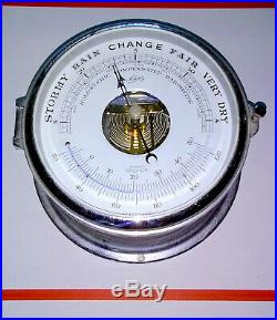 Schatz & Sohn Marine Barometer with Fahrenheit/Celsius Thermometer, Chrome Finish