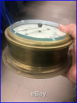 Sestrel Vintage Marine Brass Barometer British Made! Old Heavy beveled glass