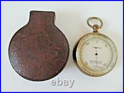 Short & Mason Ltd. Antique Pocket Weather Barometer With Fitted Leather Case