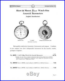 Short & Mason Tycos Combo Barometer, Compass & Thermometer, Works, Original Case