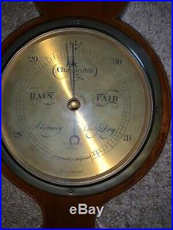 Short & Mason Wheel Type Banjo Style Barometer Thermometer 2396 Antique Rare