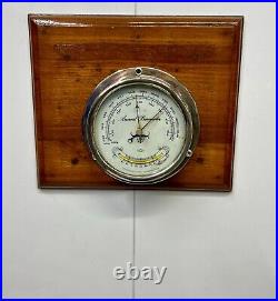 Silvery Shiny Metal Original Utsuki Keiki Ship Aneroid Barometer Made in Japan