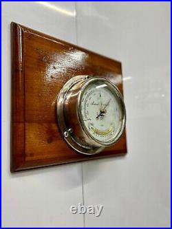 Silvery Shiny Metal Original Utsuki Keiki Ship Aneroid Barometer Made in Japan