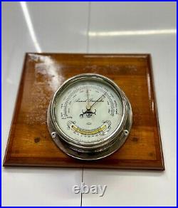 Silvery Shiny Metal Original Utsuki Keiki Ship Aneroid Barometer Made in Japan