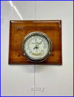 Silvery Shiny Metal Original Utsuki Keiki Ship Aneroid Barometer Made in Japan