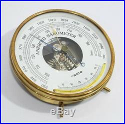 SkSATO Aneroid Barometer with Glass Thermometer vintage Made in Japan