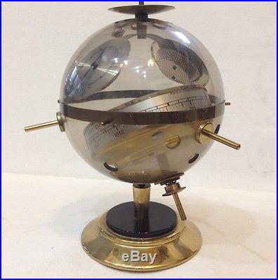 Sputnik Vintage Brass Thermometer Hygrometer Barometer Weather Station Germany