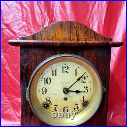 Stunning 1895 American Seth Thomas Striking Red Adamantine Case Mantle Clock