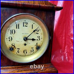 Stunning 1895 American Seth Thomas Striking Red Adamantine Case Mantle Clock