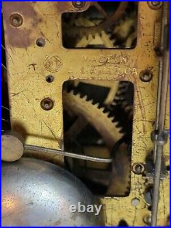 Stunning 1895 American Seth Thomas Striking Red Case Adamantine Mantle Clock Key