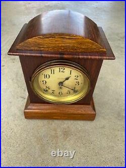 Stunning American Seth Thomas Striking Red Adamantine Case Mantle Clock 1870