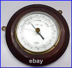 Sundo marine barometer precision aneroid wooden frame ship`s vintage antique